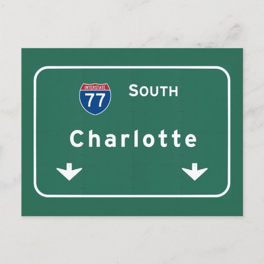 Charlotte North Carolina nc Interstate Highway : Briefkaart (Voorkant)
