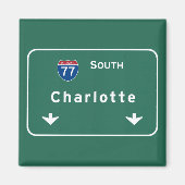 Charlotte North Carolina NC Interstate Highway: Magneet (Voorkant)