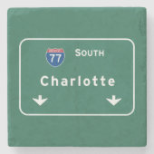 Charlotte North Carolina nc Interstate Highway : Stenen Onderzetter (Voorkant)