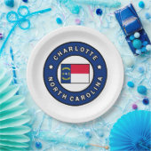 Charlotte North Carolina Papieren Bordje (Feest)