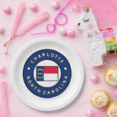 Charlotte North Carolina Papieren Bordje (Feest)