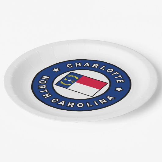 Charlotte North Carolina Papieren Bordje (Gekanteld)