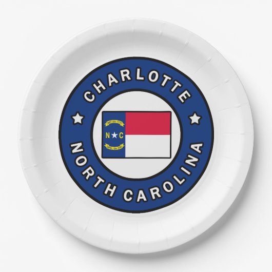 Charlotte North Carolina Papieren Bordje (Voorkant)