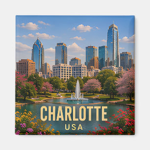 Charlotte North Carolina reis geschenk Garden Scen Magneet