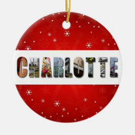 Charlotte North Carolina Reisfoto's Kerstmis Keramisch Ornament