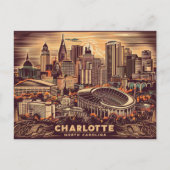 Charlotte, North Carolina,  Retro Briefkaart (Voorkant)