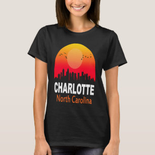 Charlotte North Carolina  Retro City Staat T-shirt