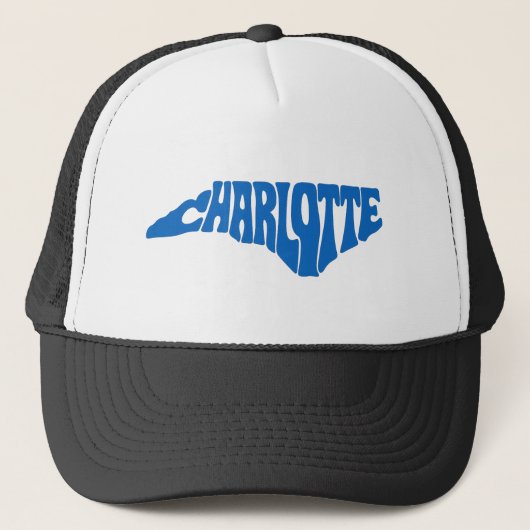 Charlotte North Carolina Retro State Shape Design Trucker Pet (Voorkant)