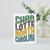 Charlotte North Carolina Retro Wave Briefkaart (Staand voorkant)