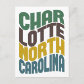 Charlotte North Carolina Retro Wave Briefkaart (Voorkant)