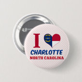 Charlotte, North Carolina Ronde Button 5,7 Cm (Voorkant /achterkant)