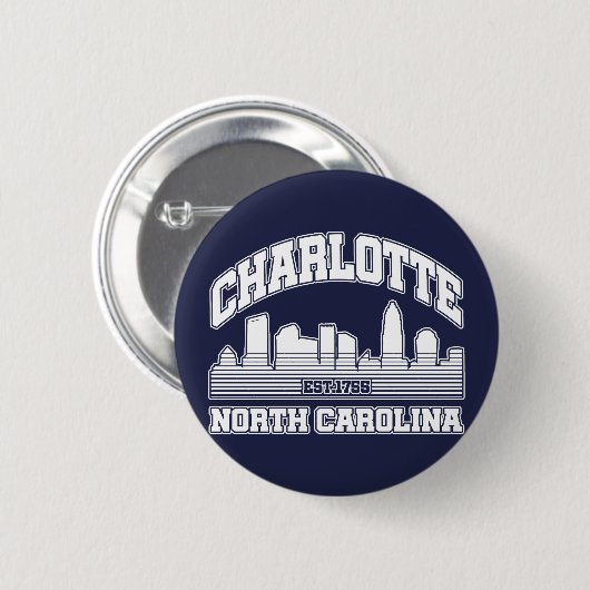 Charlotte, North Carolina Ronde Button 5,7 Cm (Voorkant /achterkant)