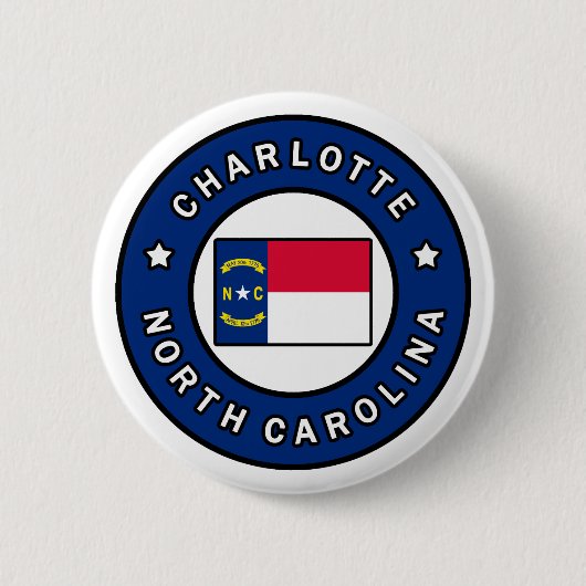 Charlotte North Carolina Ronde Button 5,7 Cm (Voorkant)