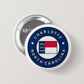 Charlotte North Carolina Ronde Button 5,7 Cm (Voorkant /achterkant)