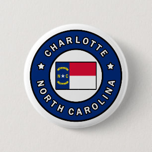 Charlotte North Carolina Ronde Button 5,7 Cm