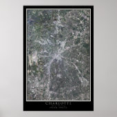 Charlotte North Carolina Satellite Poster Map (Voorkant)