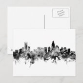 Charlotte North Carolina Skyline Black White Briefkaart (Voorkant / Achterkant)