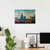 Charlotte, North Carolina Skyline Canvas Print (Thuiskantoor)