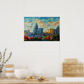 Charlotte, North Carolina Skyline Canvas Print (Keuken)