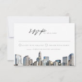 CHARLOTTE NORTH CAROLINA Skyline Destination RSVP Kaart (Voorkant)