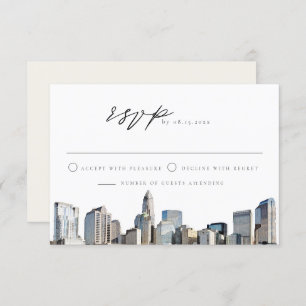CHARLOTTE NORTH CAROLINA Skyline Destination RSVP Kaart
