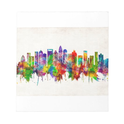 Charlotte North Carolina Skyline Notitieblok (Voorkant)