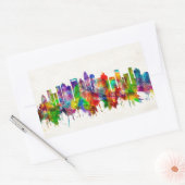 Charlotte North Carolina Skyline Rechthoekige Sticker (Envelop)