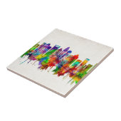 Charlotte North Carolina Skyline Tegeltje (Zijkant)