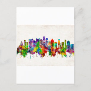 Charlotte North Carolina Skyline Uitnodiging Briefkaart