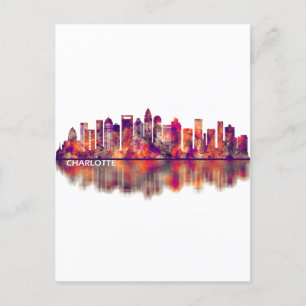 Charlotte North Carolina Skyline Uitnodiging Briefkaart