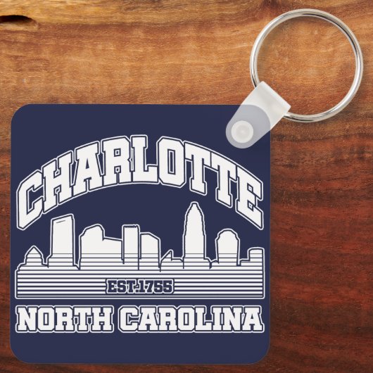 Charlotte, North Carolina Sleutelhanger (Achterkant)
