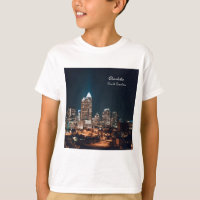 Charlotte North Carolina Stadssilhouet Nacht