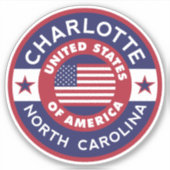 CHARLOTTE, North Carolina Sticker (Voorkant)