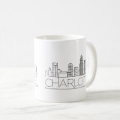 Charlotte, North Carolina Stylized Skyline Koffiemok (Voorkant rechts)