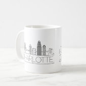 Charlotte, North Carolina Stylized Skyline Koffiemok (Voorkant links)