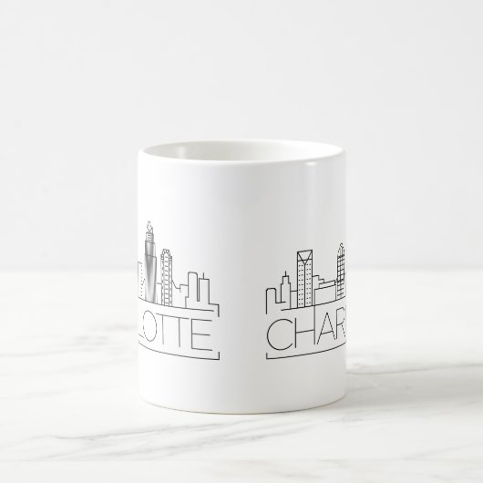 Charlotte, North Carolina Stylized Skyline Koffiemok (Center)