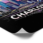 Charlotte North Carolina Sunset Skyline Ci Poster (Hoek)