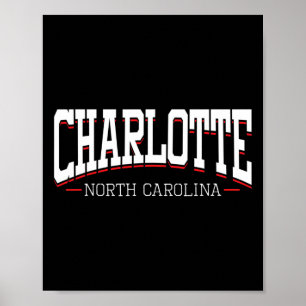 Charlotte North Carolina Vakantie College Stijl Nc Poster