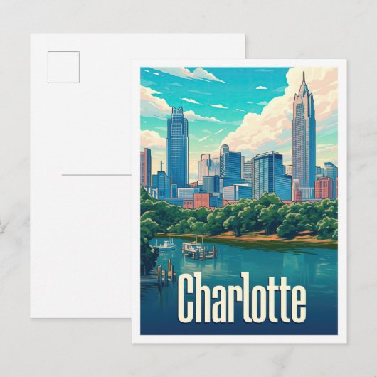 Charlotte North Carolina Verenigde Staten Reisillu Briefkaart (Voorkant / Achterkant)