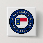 Charlotte North Carolina Vierkante Button 5,1 Cm (Voorkant)