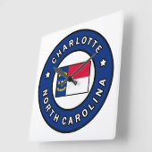 Charlotte North Carolina Vierkante Klok (Hoek)