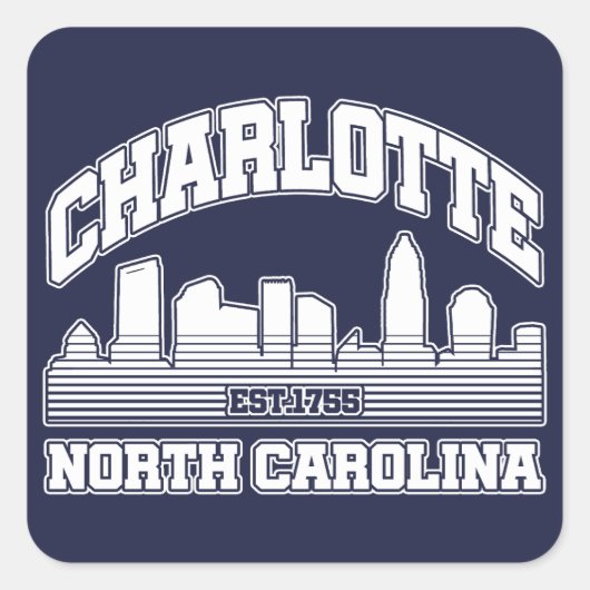 Charlotte, North Carolina Vierkante Sticker (Voorkant)