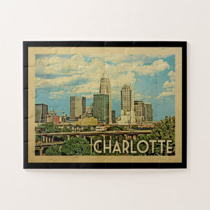 Charlotte North Carolina Vintage Travel Legpuzzel