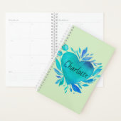 Charlotte Personalized Blue Waterverf Heart Planner (Display)