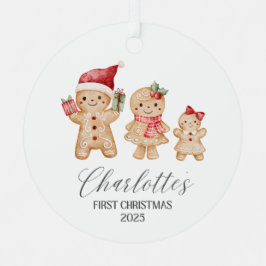 Charlotte Persoonlijke Eerste Kerstmis van de Baby Metalen Ornament