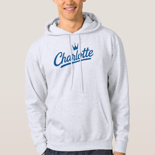 Charlotte Queen City Crown Script Ontwerp - Royal Hoodie (Voorkant)