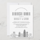 Charlotte Rehearsal Dinner | City Skyline Kaart (Voorkant)