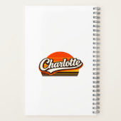 Charlotte Retro Sunset Personalized Name Design Notitieboek (Achterkant)