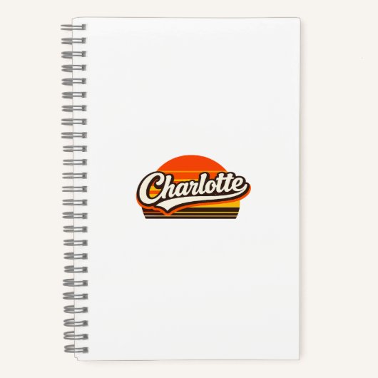 Charlotte Retro Sunset Personalized Name Design Notitieboek (Voorkant)