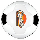 Charlotte Retro Sunset Personalized Name Design Voetbal (Gedraaid)